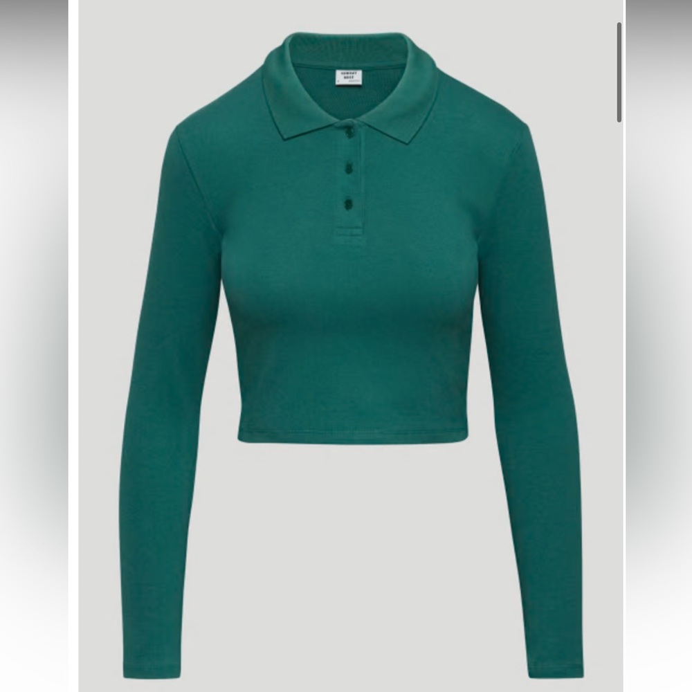 Aritzia Sunday Best Hugo Long Sleeve in Dark Ivy Green